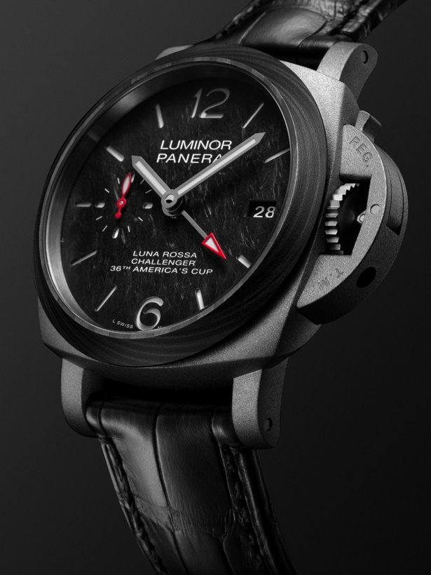 Photo: Panerai - Luminor Luna Rossa GMT Limited Edition Automatic 42mm Titanium and Alligator Watch, Ref. No. PAM01096