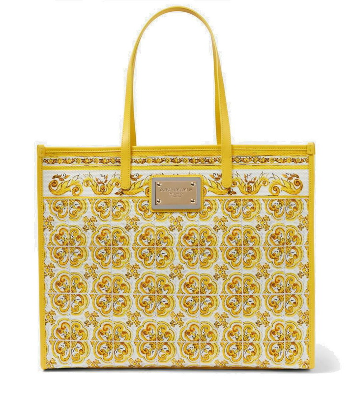 Photo: Dolce&Gabbana Majolica Large canvas tote bag