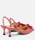 Mach & Mach Double Bow gingham slingback pumps
