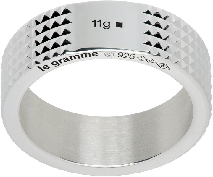 Photo: Le Gramme Silver 'La 11g' Guilloché Ribbon Ring