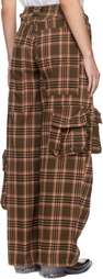 Collina Strada Brown & Pink Plaid Lawn Cargo Pants