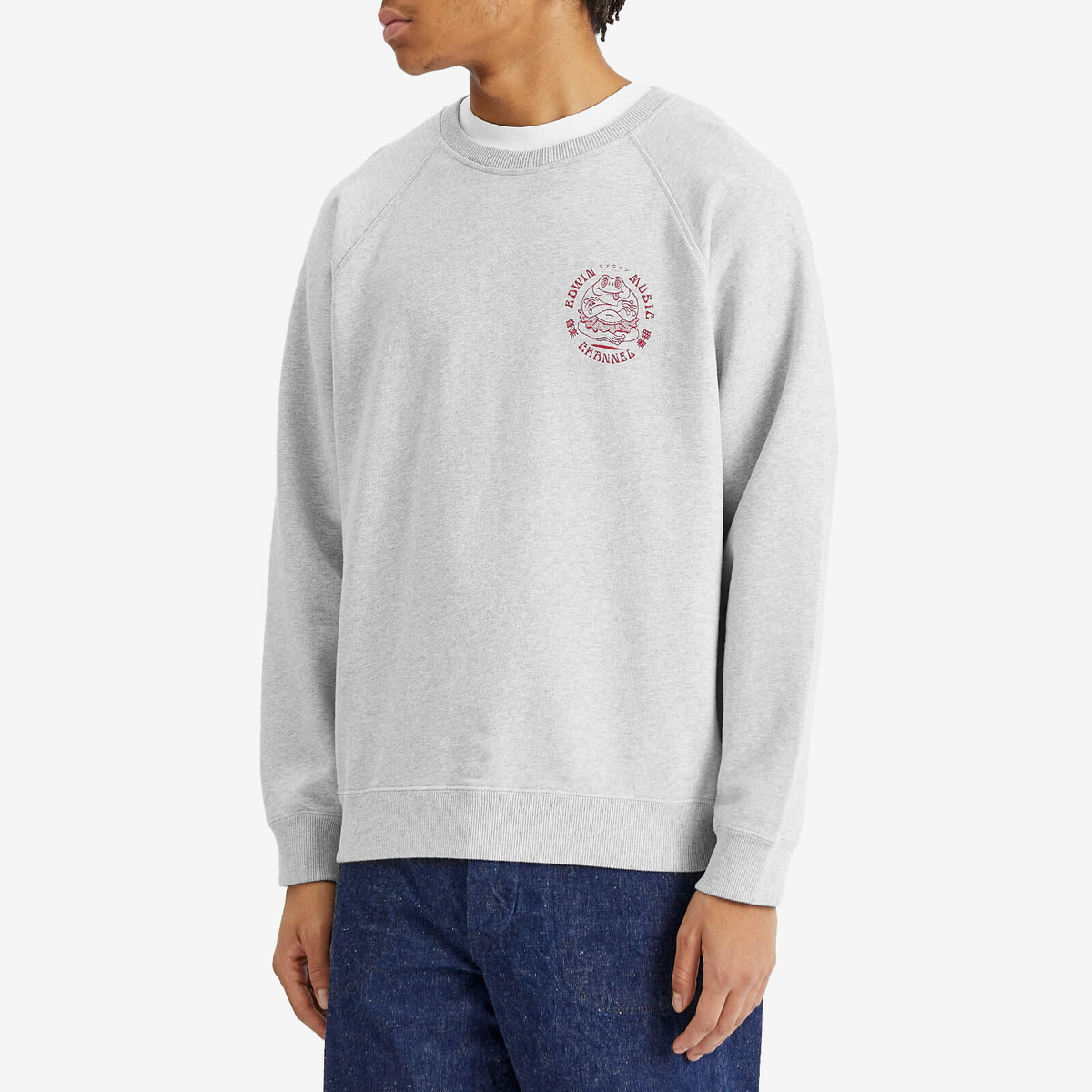 Edwin Men's Music Channel Crew Sweat in Grey Marl