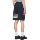 Thom Browne Navy Ripstop 4-Bar Track Shorts