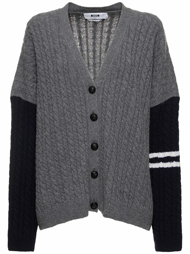 Photo: MSGM - Cable Knit Wool & Cashmere Cardigan