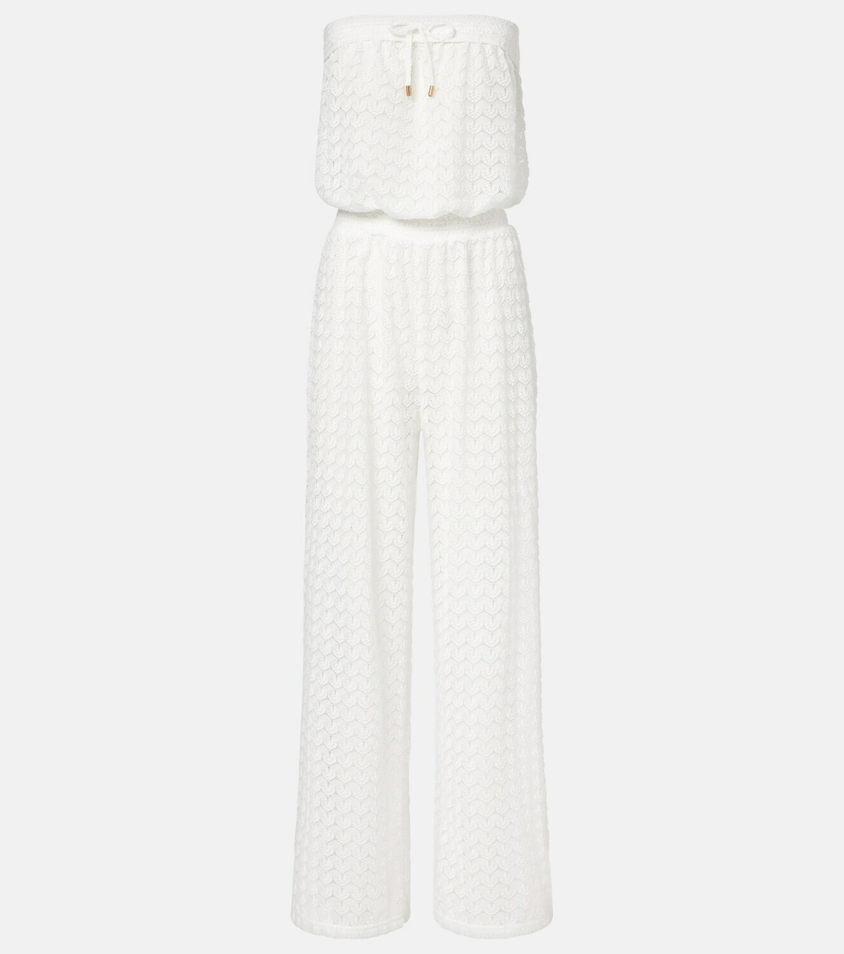 Melissa Odabash Viv sheer pointelle cotton-blend jumpsuit