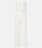 Melissa Odabash Viv sheer pointelle cotton-blend jumpsuit