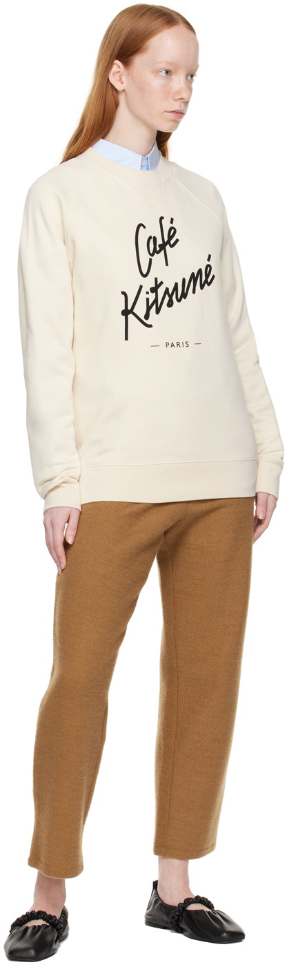 Maison Kitsuné Beige 'Cafe Kitsune' Sweatshirt