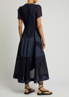 3.1 Phillip Lim Eyelet-embroidered Cotton-poplin Midi Dress Navy