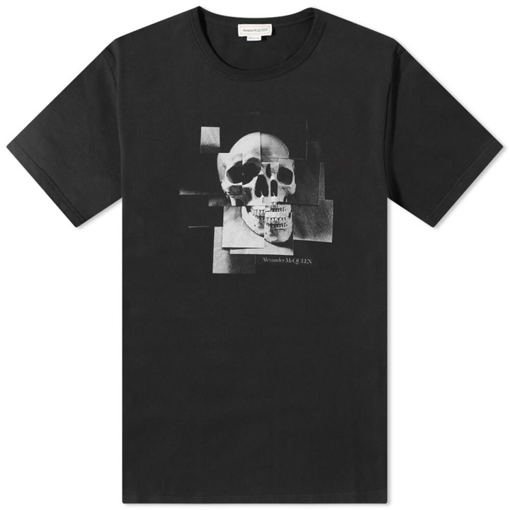 Photo: Alexander McQueen Men's Skull Photo Montage Logo T-Shirt in Black/Mix