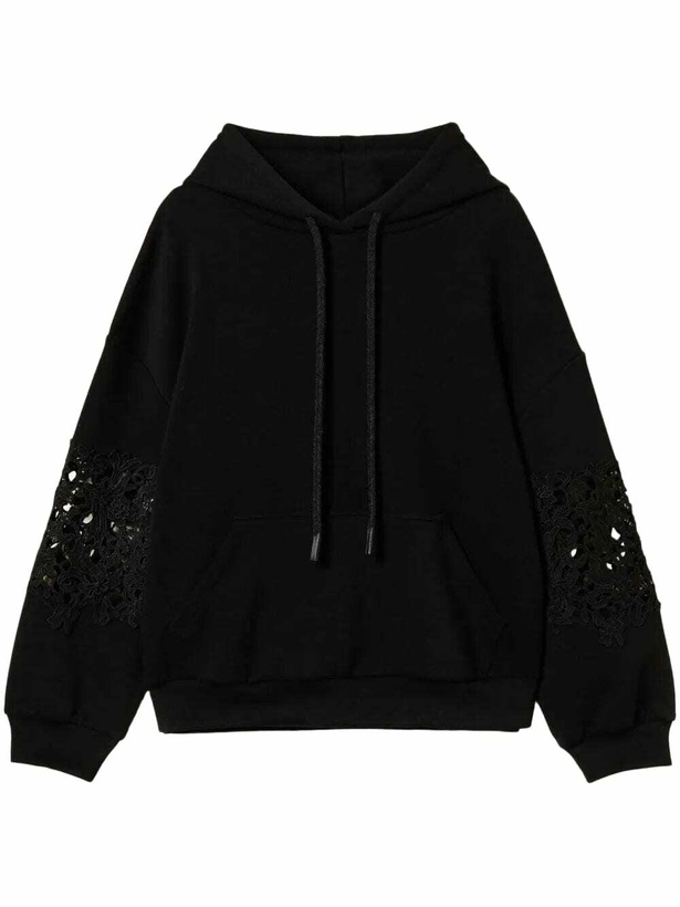 Photo: Lace Sleeve Hoodie Sweater TwinSet