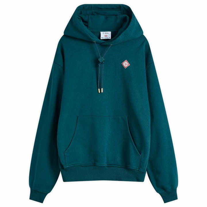 Photo: Casablanca Men's Embroidered Popover Hoodie in Green