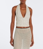 Hunza G Polka-dot halterneck crop top