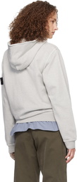 Stone Island Gray 6100032 Malfilé Fleece Old Effect Hoodie
