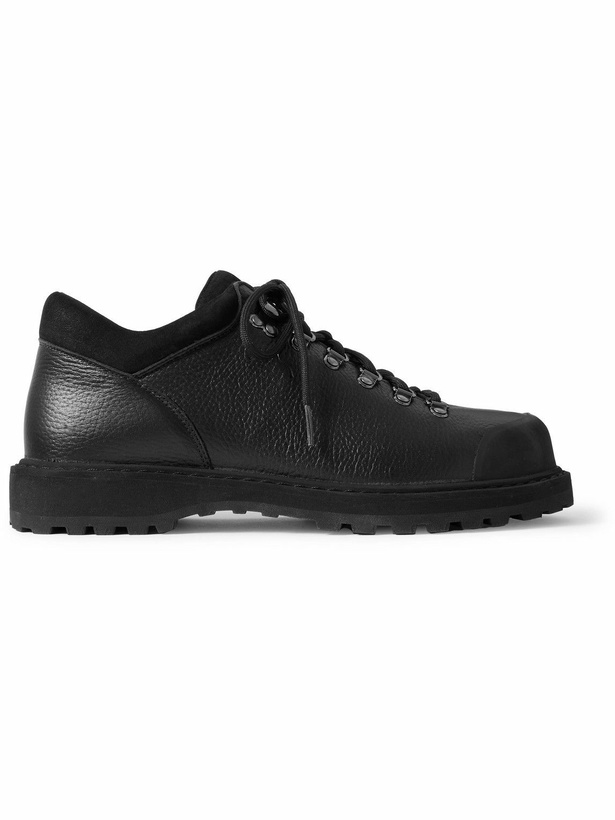 Photo: Diemme - Cornaro Rubber and Suede-Trimmed Full-Grain Leather Sneakers - Black