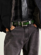 Enfants Riches Déprimés - Dog In Restraint 3.5cm Studded Leather Belt - Green