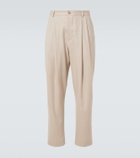 King & Tuckfield Pleated wool tapered pants