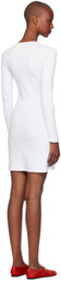 Gil Rodriguez White Long Sleeve Bellevue Minidress
