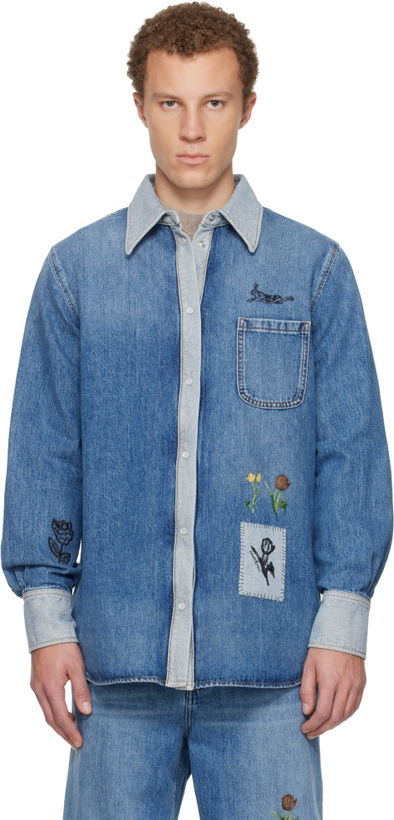 Photo: Marni Blue Embroidered Denim Shirt