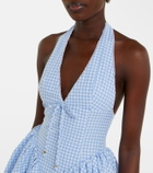 Bananhot Micaela gingham halterneck cotton minidress
