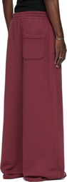LU'U DAN Burgundy Raw-Cut Bontan Sweatpants