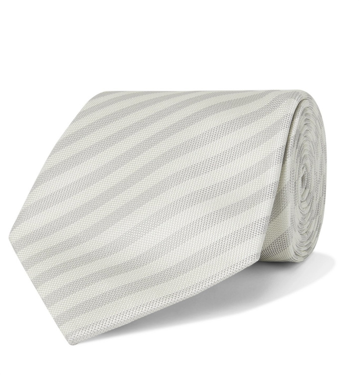 Photo: PAUL SMITH - 8cm Striped Silk Tie - Gray