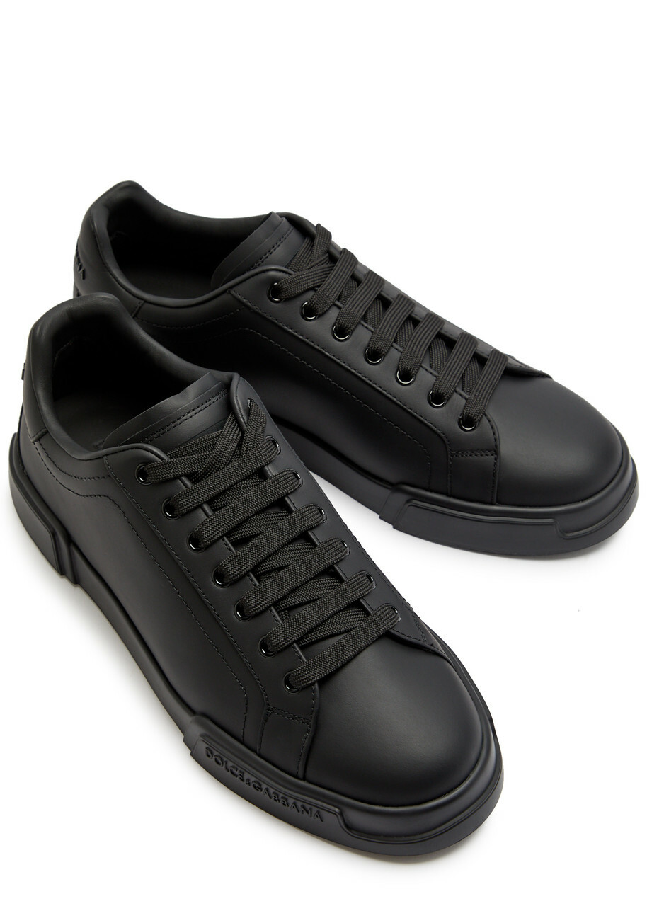Dolce & Gabbana Portofino Leather Sneakers Black