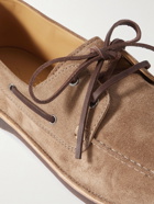 Brunello Cucinelli - Suede Boat Shoes - Brown