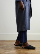 Derek Rose - Douglas Shearling-Lined Suede Slippers - Blue