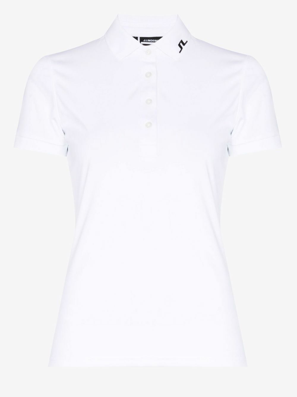 J.Lindeberg White Tour Logo Piqué Golf Polo Shirt