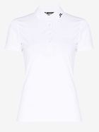 J.Lindeberg White Tour Logo Piqué Golf Polo Shirt