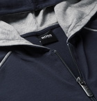 Hugo Boss - Stretch-Cotton Jersey Zip-Up Hoodie - Men - Blue