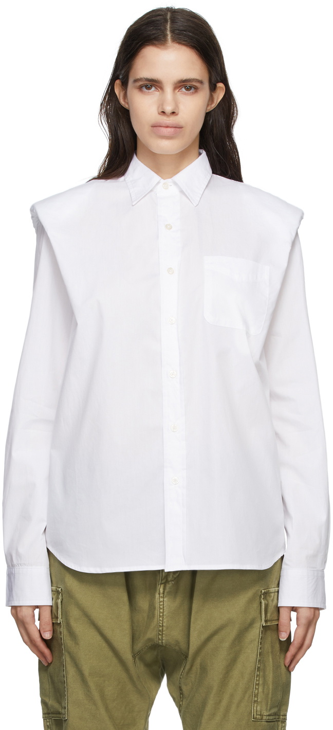 R13 White Folded Shoulder Shirt R13