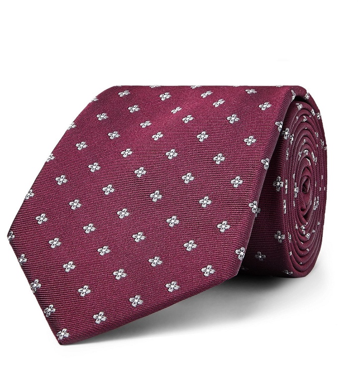 Photo: Bigi - 8cm Silk-Jacquard Tie - Burgundy
