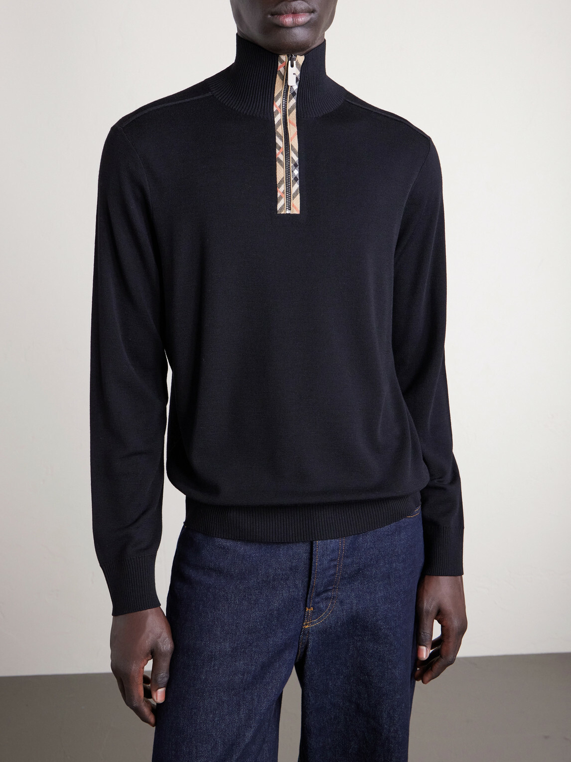 Burberry - Wool Half-Zip Sweater - Black