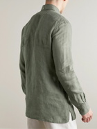 Kiton - Button-Down Collar Linen Shirt - Green