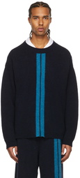 Palm Angels Navy Fleecy Sweater