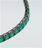 Shay Jewelry 18kt black gold tennis bracelet with emeralds