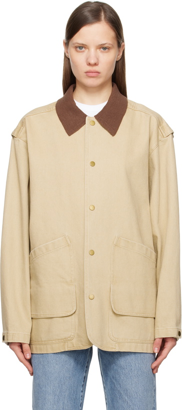 Photo: LE17SEPTEMBRE Beige Knit Collar Field Jacket