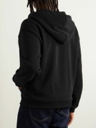 CELINE - Logo-Embroidered Cotton and Cashmere-Blend Zip-Up Hoodie - Black