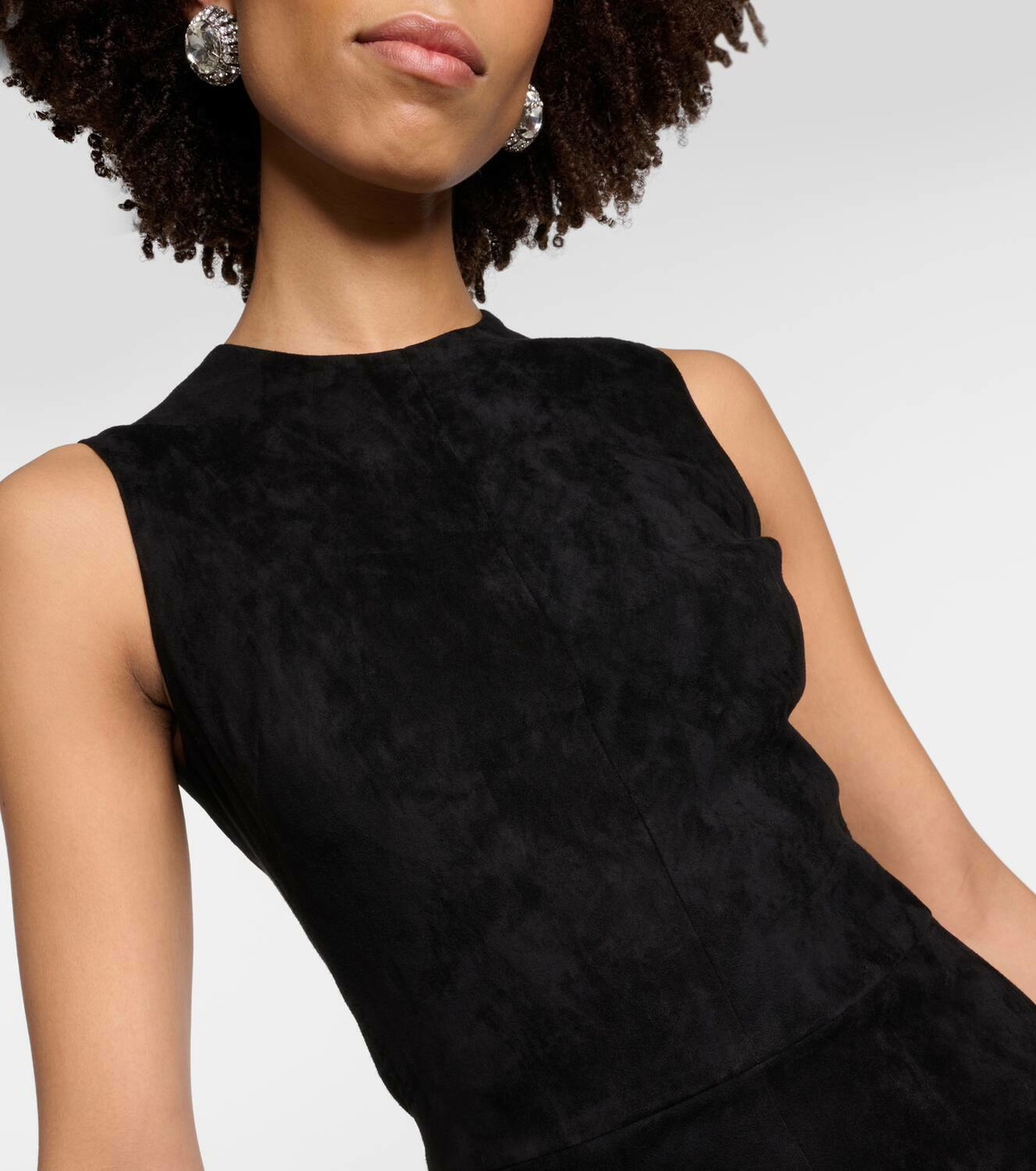 shop black leather dress Stay the Same Vegan Leather Mini Dress - Black