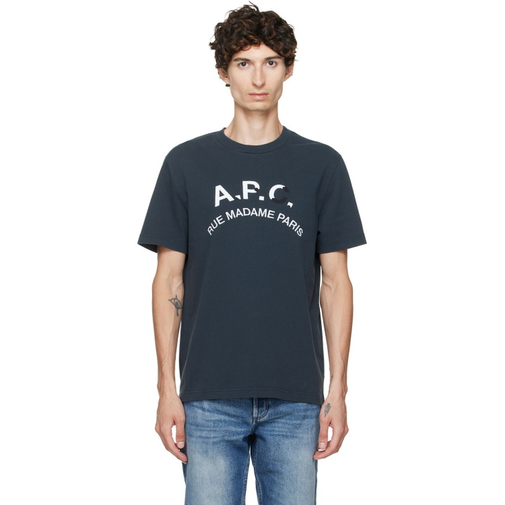 Photo: A.P.C. Navy Vintage-Effect T-shirt