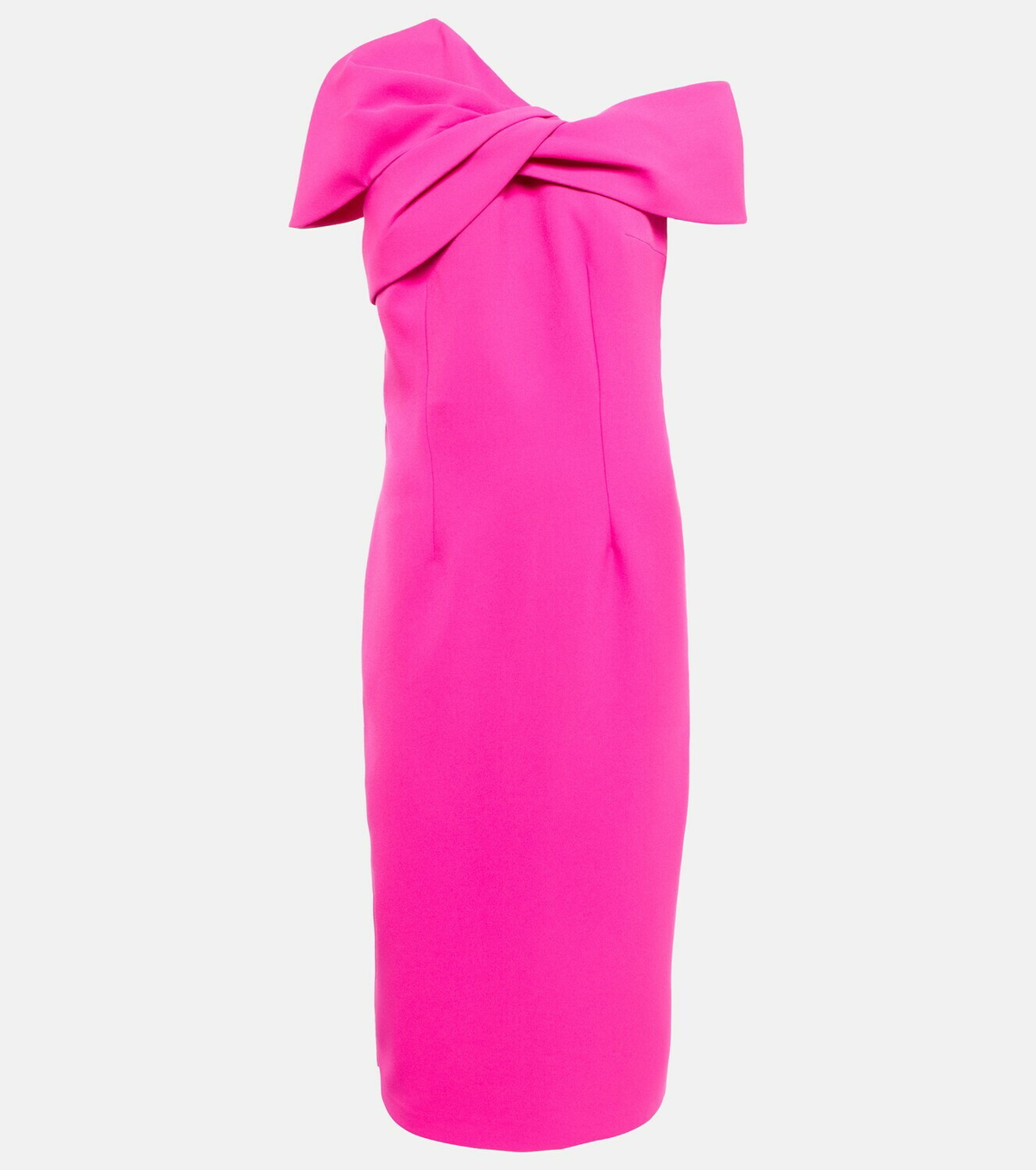 Safiyaa One-shoulder crêpe midi dress Safiyaa