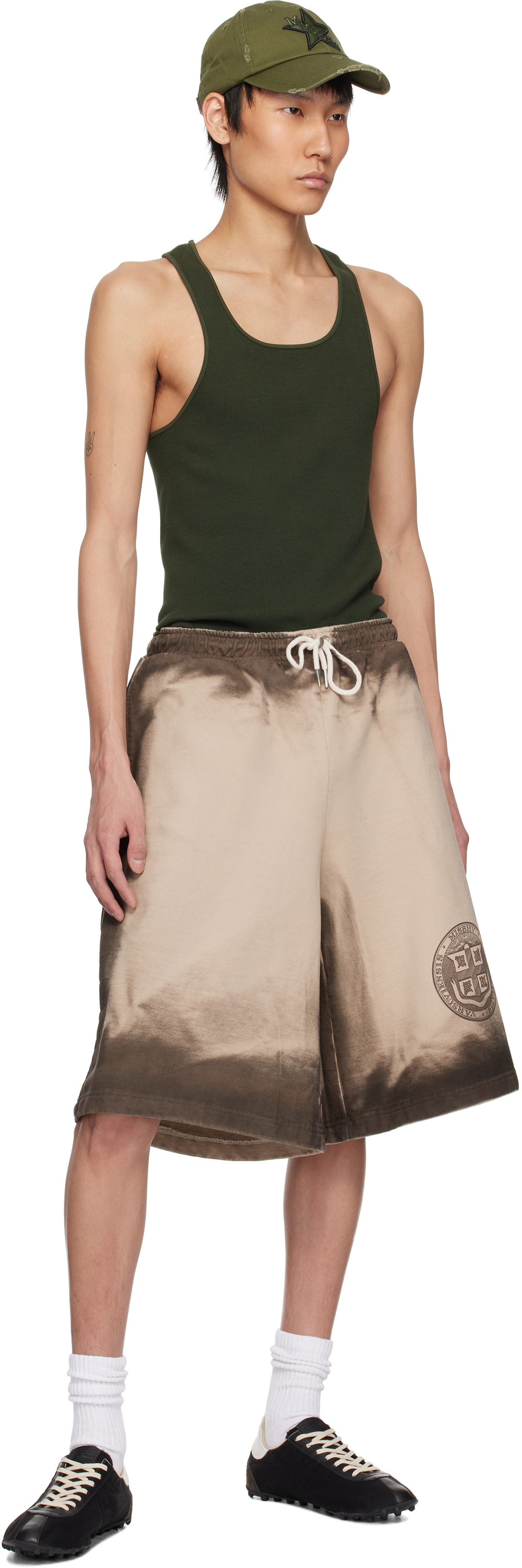 MISBHV Beige Oversize Mud Shorts