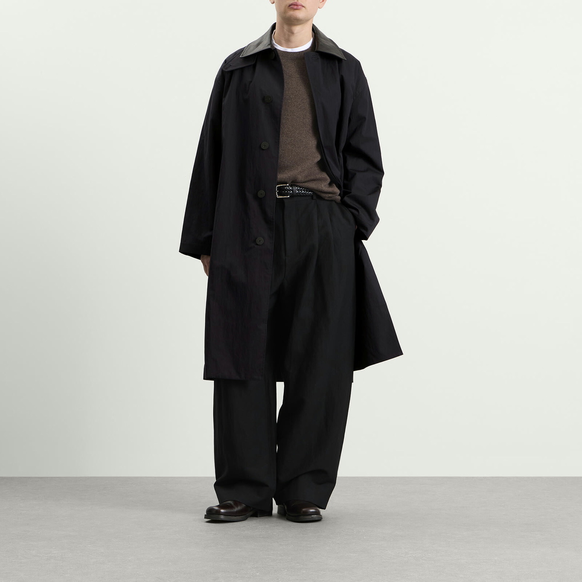 Studio Nicholson Men's Revere Trench Coat in Darkest Navy