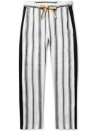 Wales Bonner - Soul Straight-Leg Striped Linen and Silk-Blend Trousers - White