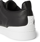 Ermenegildo Zegna - Triple Stitch Full-Grain Leather and Suede Slip-On Sneakers - Black