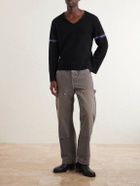Enfants Riches Déprimés - Distressed Striped Cashmere Sweater - Black