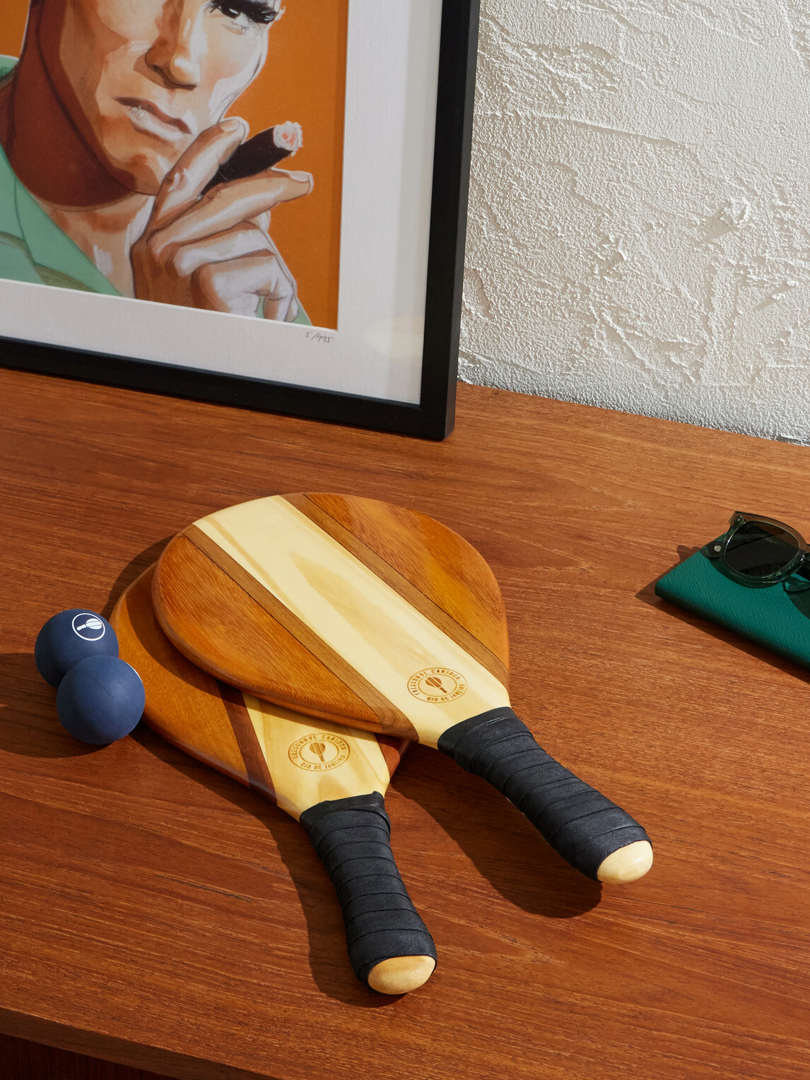 Frescobol Carioca - Leblon Wooden Beach Bat and Ball Set