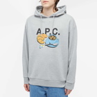 END. x A.P.C. Men's 'Coffee Club' Pierre Hoodie in Heathered Grey