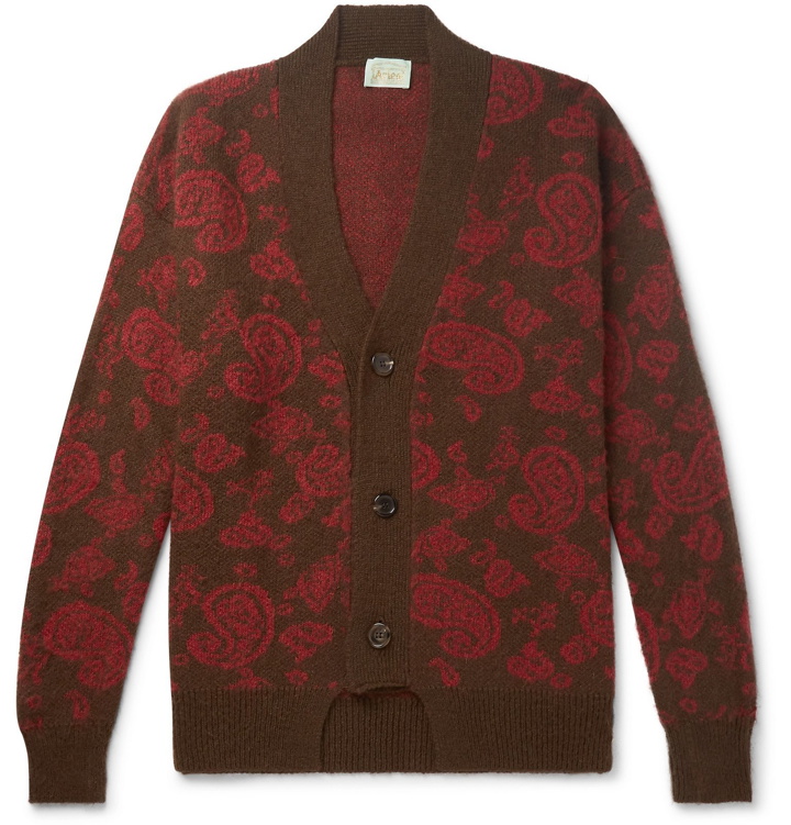 Photo: Aries - Paisley Mohair-Blend Jacquard Cardigan - Brown